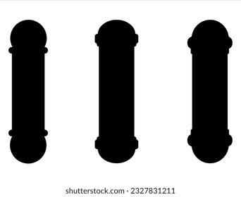 Set of Barber Pole Silhouette Vector Art