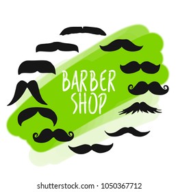 Set of barber shop mustache icons. Business icons for digital marketing and print. 