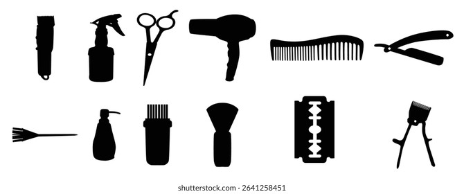 Set of barber shop tools vector