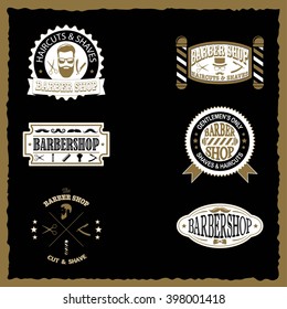 Set of barber shop vintage emblems