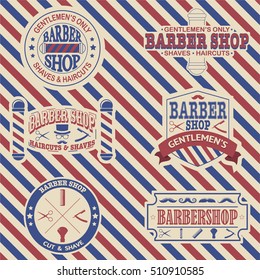 Set of barber shop vintage emblems