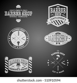Set of barber shop vintage emblems