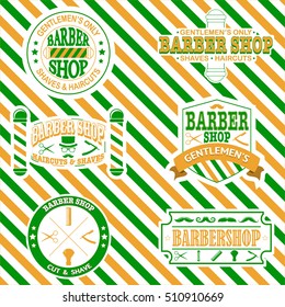 Set of barber shop vintage emblems