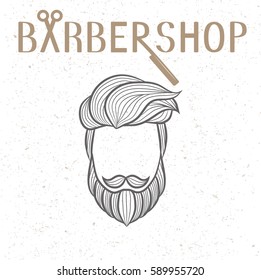 Set of barbershop emblems, labels, badges, logos - vector illustration