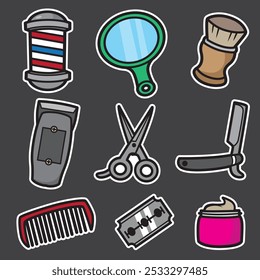 set of barbershop good for sticker, badge, element design, pattern, etc