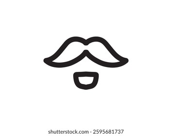 Set of an Barbershop Mustache Line Icon