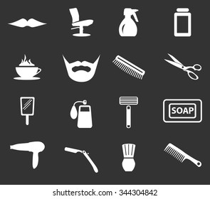 It is a set of barbershop simple web icons