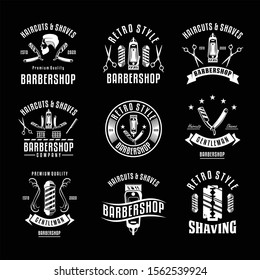 Set of Barbershop vintage Logo design vector, logo design inspiration