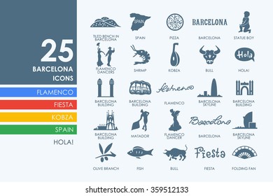 Set of Barcelona icons