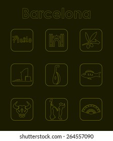 Set of Barcelona simple icons
