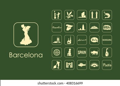 Set of Barcelona simple icons