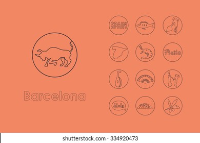 It is a set of Barcelona simple web icons