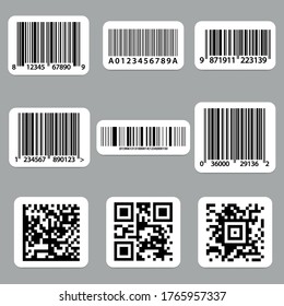 Set Barcode Bar Code Templates Scanner Stock Vector (royalty Free 