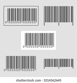 Set barcode icon. A modern simple barcode. Internet concept of market trading. Cartoon clipart. Vector illustration.