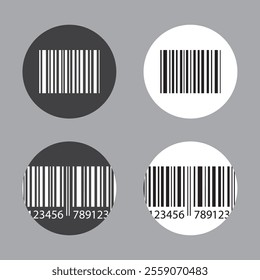 Set of Barcode icons, bar code signs. stock vector illustration.