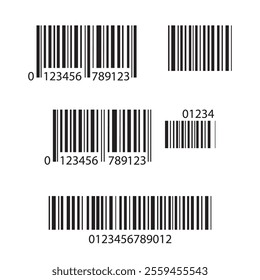 Set of Barcode icons, bar code isolated on white background, stock vector illustration