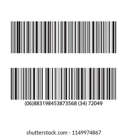 Set of barcode and number icon. Vector illustration.