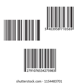 Set of barcode and number icon. Vector illustration.