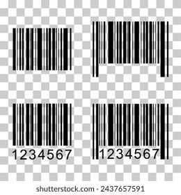 Set of Barcode vector icon. Bar code for web flat design. scanner illustration .