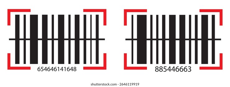 Set of barcode vector icon. Trendy bar code for web icon. Abstract barcode vector icon illustration. Bar code