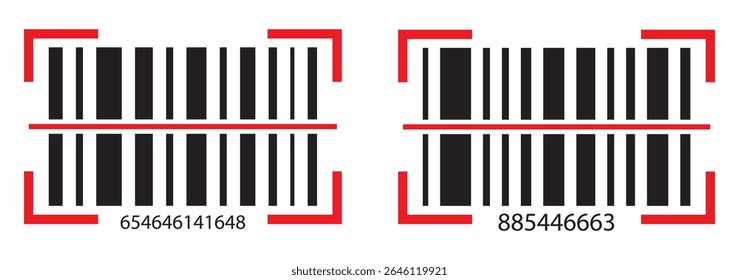 Set of barcode vector icon. Trendy bar code for web icon. Abstract barcode vector icon illustration. Bar code
