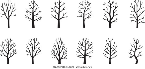 Bare Winterbäume-Illustrationen