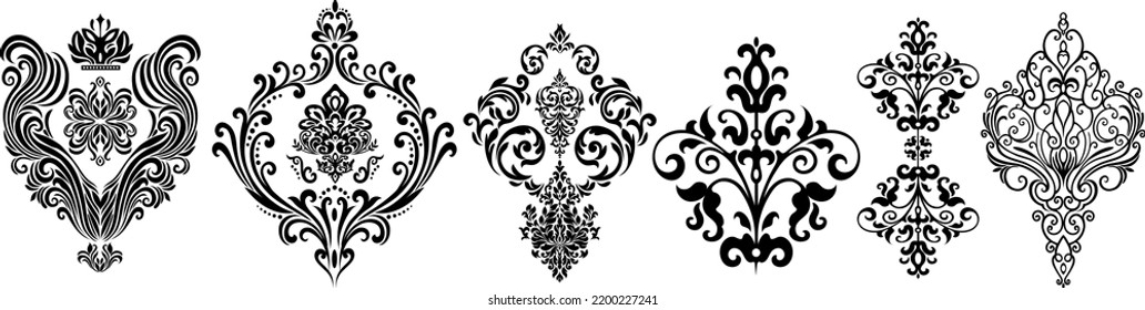 Set of Baroque Design Elements and Ornaments