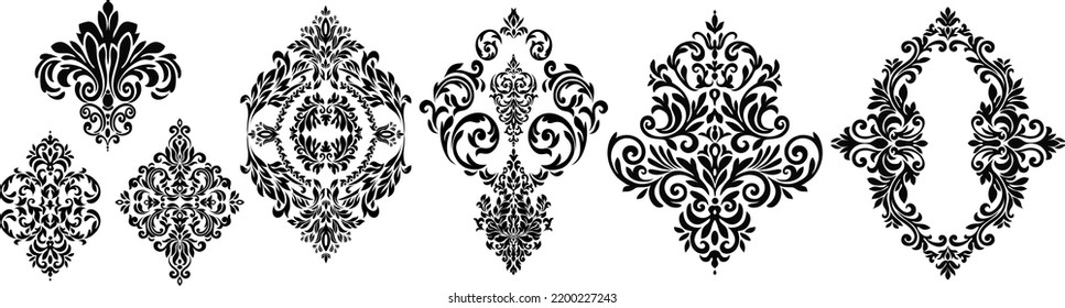 Set of Baroque Design Elements and Ornaments