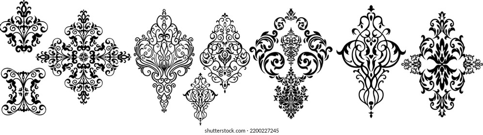 Set of Baroque Design Elements and Ornaments