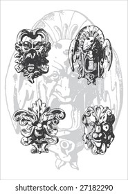 Set of Baroque Masks