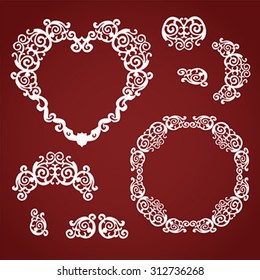 Set of baroque ornaments. Illustration, vector
