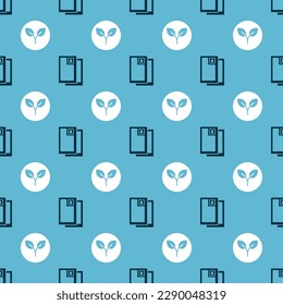 Set Barrel oil and Bio fuel on seamless pattern. Vector
