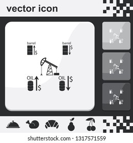 Set of barrel oil flat set of buttons vector icon.