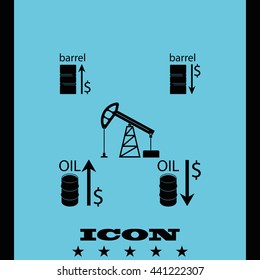 Set of barrel oil icon.