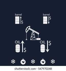 Set of barrel oil icon.