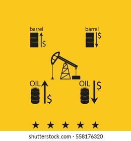 Set of barrel oil icon.