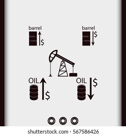 Set of barrel oil icon.