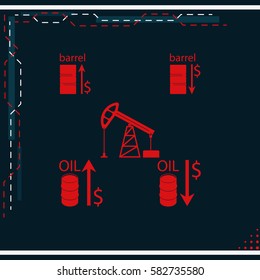 Set of barrel oil icon.