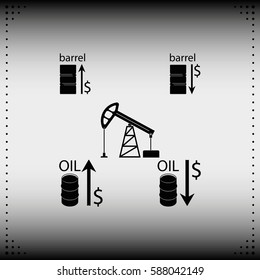 Set of barrel oil icon.