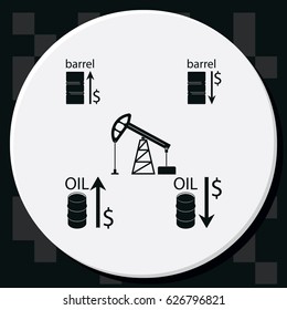 Set of barrel oil icon.