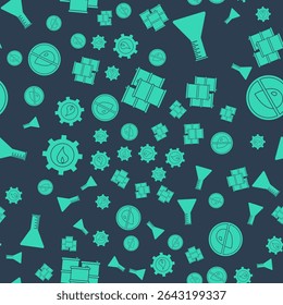 Set Barrel oil, Oil petrol test tube, Oil industrial factory building and No oil drop on seamless pattern. Vector