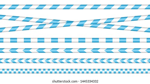 Set Of Barrier Tapes Blue And White
