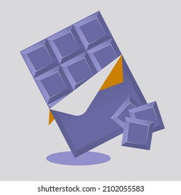 Set of bars and pieces with different chocolates Free Vector