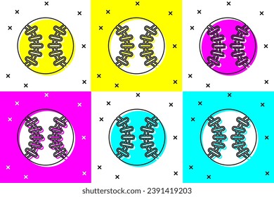 Set Baseball ball icon isolated on color background.  Vector