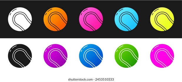 Conjunto de icono de bola de béisbol aislado sobre fondo blanco y negro.  Ilustración vectorial