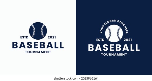 set baseball with ball logo design badge for sport