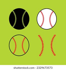 Set of baseball balls. Vector illustration.
