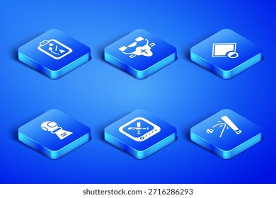 Conjunto de bate de béisbol con bola, estrategia de planificación, juego de béisbol de monitor, copa de premio, protector de pecho del jugador e icono de campo. Vector