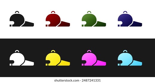 Set Baseball cap icon isolated on black and white background. Sport equipment. Sports uniform.  Vector