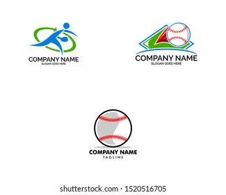 Set of Baseball club logo template vector, Sport logo concept